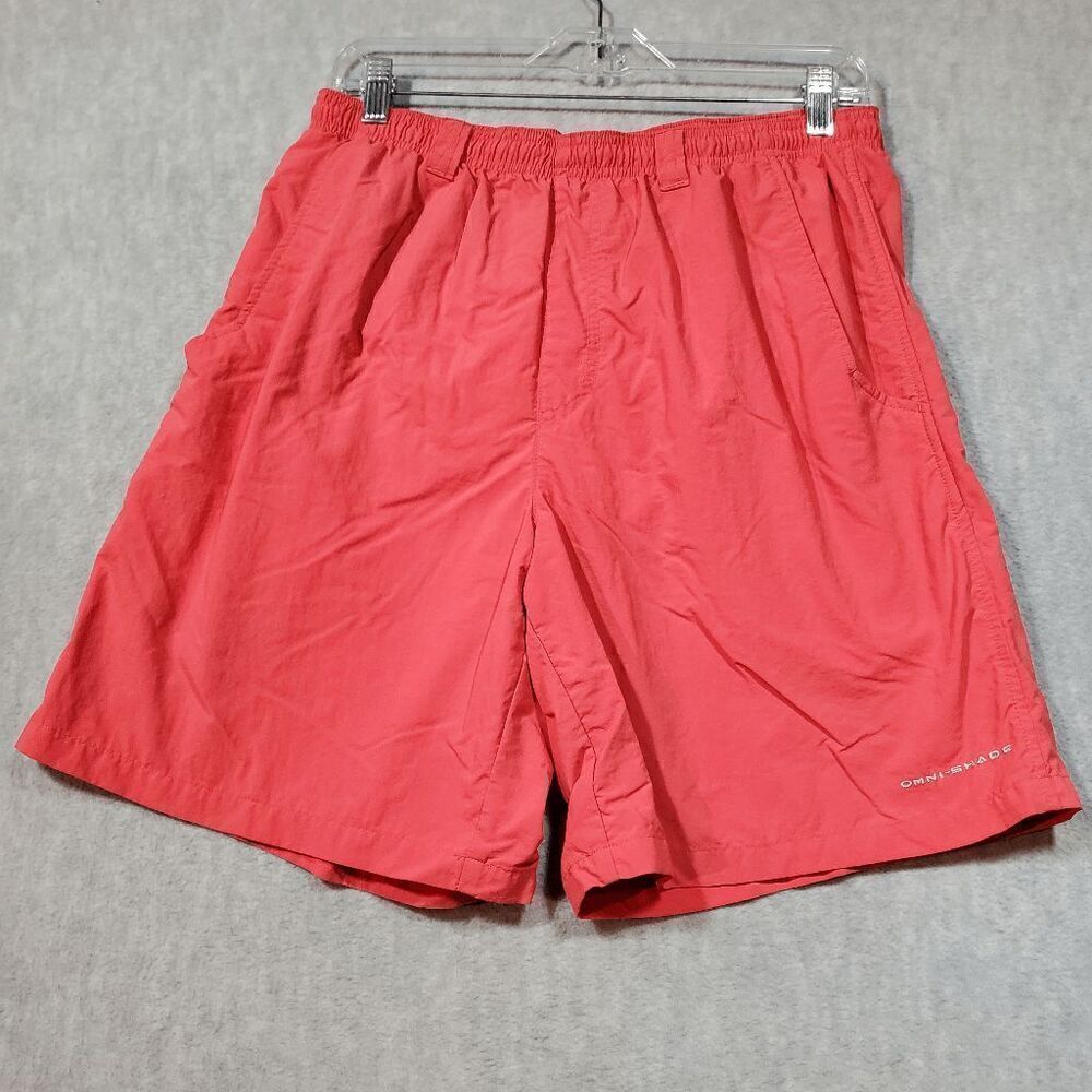 Columbia Shorts Men Pink Medium Water Backcast III Outdoor Trunks PFG Omni Shade